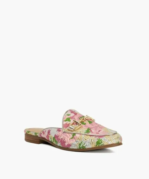 Dune London Loafers Women Glairing Pink Branded Snaffle Trim Backless Loafers Multi Fabric