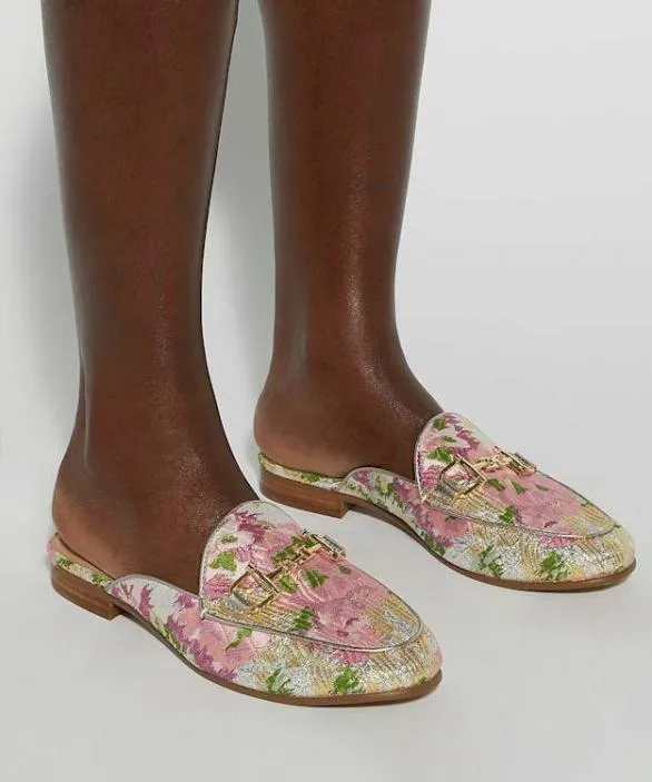 Dune London Loafers Women Glairing Pink Branded Snaffle Trim Backless Loafers Multi Fabric