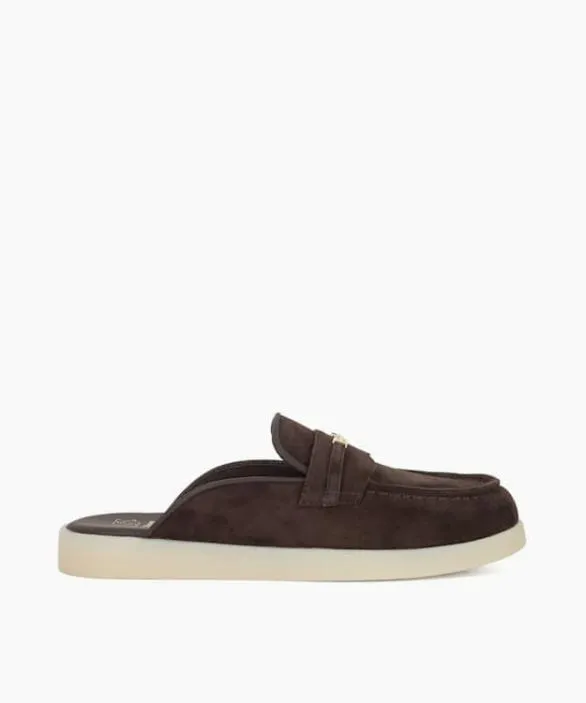 Dune London Loafers Women Gracious Brown Suede Backless Snaffle Trim Casual Loafers Brown Dune London Loafers Women Gracious Brown Suede Backless Snaffle Trim Casual Loafers Brown