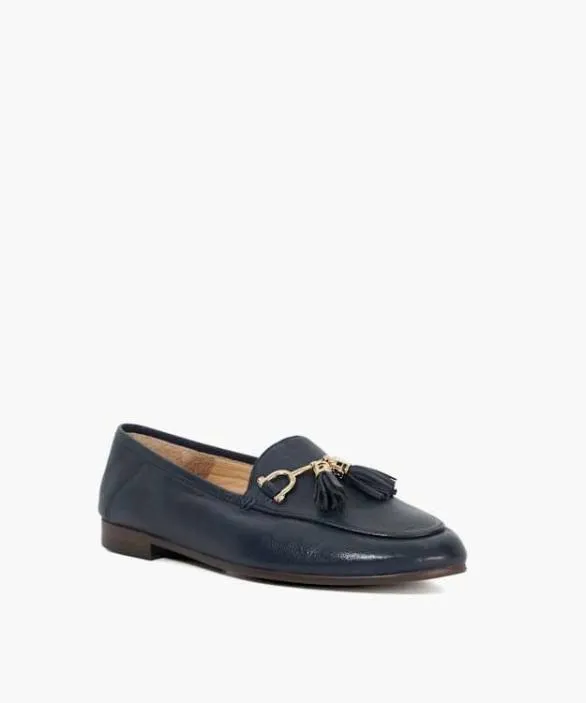 Dune London Loafers Women Greysons Navy Metal Trim Snaffle Loafers Blue