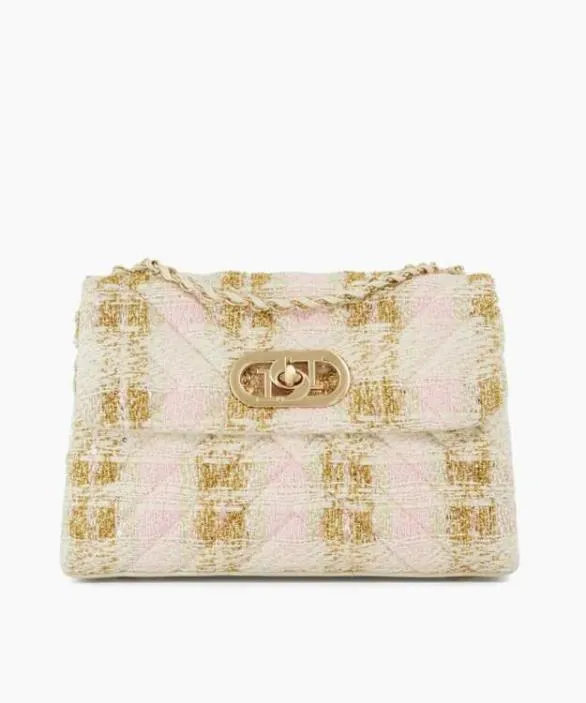 Dune London Shoulder Bags Women Regent Pink Boucle Chain Handle Shoulder Bag Pink