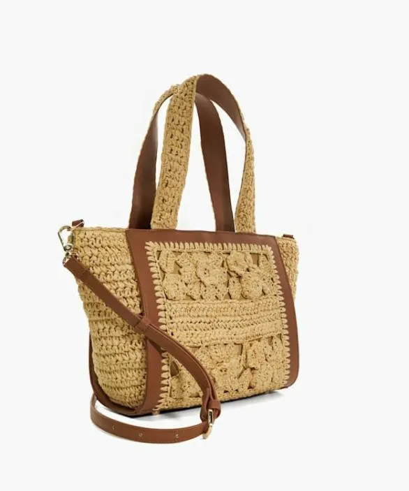 Dune London Tote Bags Women Daisy Natural Floral Raffia Tote Bag Neutral