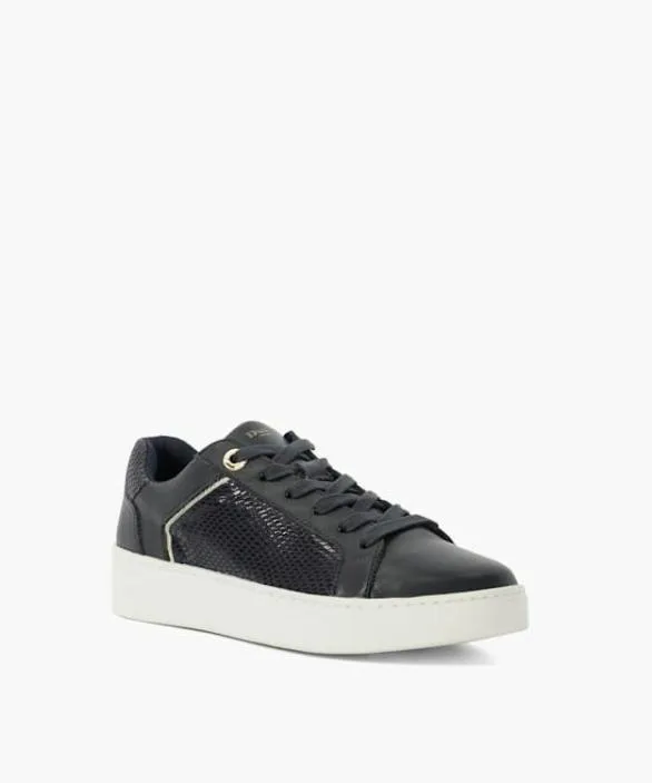 Dune London Trainers Women Elli Navy Lace Up Chunky Flatform Trainers Blue