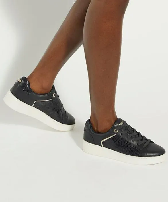 Dune London Trainers Women Elli Navy Lace Up Chunky Flatform Trainers Blue