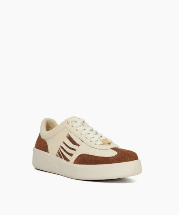 Dune London Trainers Women Enticing Ecru Round Toe Lace Up Trainers White