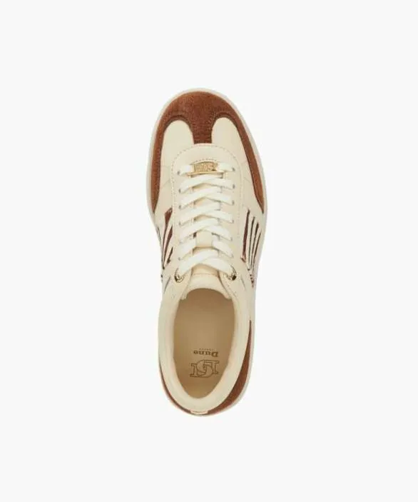 Dune London Trainers Women Enticing Ecru Round Toe Lace Up Trainers White