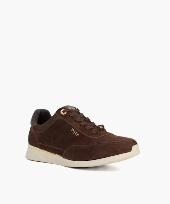 Dune London Trainers Women Entitle Brown Brown Leather Lace Up Runner Trainers Brown