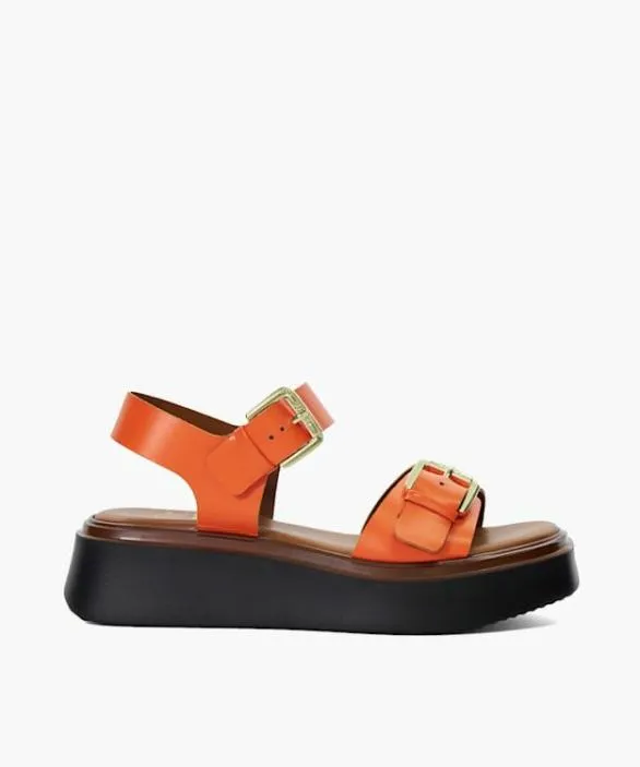 Dune London Wedge Sandals Women Loells Orange Casual Flatform Sandals Orange