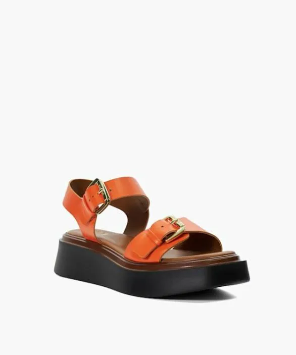 Dune London Wedge Sandals Women Loells Orange Casual Flatform Sandals Orange