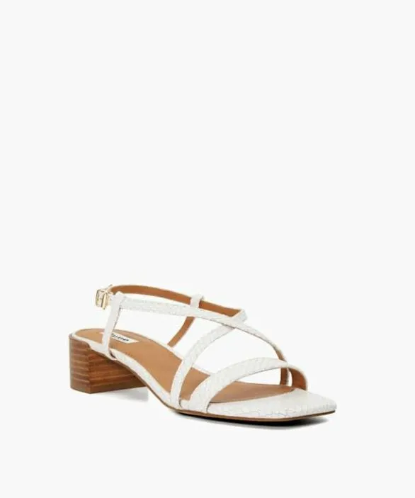 Dune London White Sandals Women Jaskell White Low Block Heel Sandals White