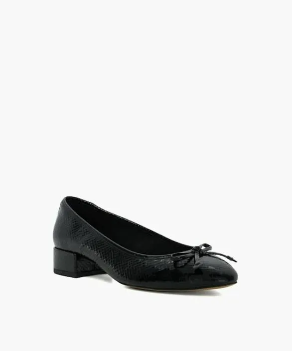 Dune London Wide Fit Shoes Women Admirably Black Wide Fit Low Heel Ballet Flats Black