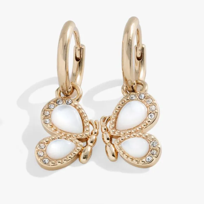 Earrings Women Alex And Ani Butterfly Mother Of Pearl Huggie Hoop Earrings Gold Earrings Women Alex And Ani Butterfly Mother Of Pearl Huggie Hoop Earrings Gold