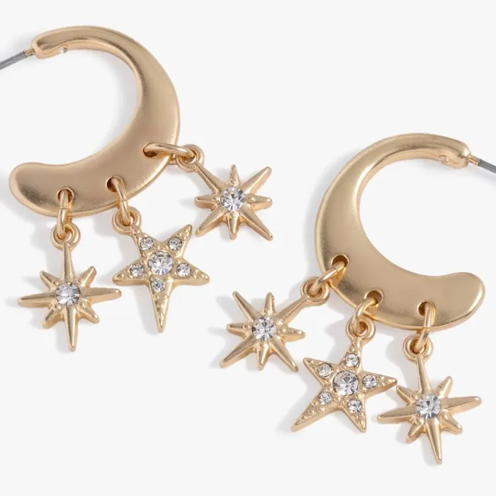 Earrings Women Alex And Ani Star Multicharm Hoop Earrings Antique Gold