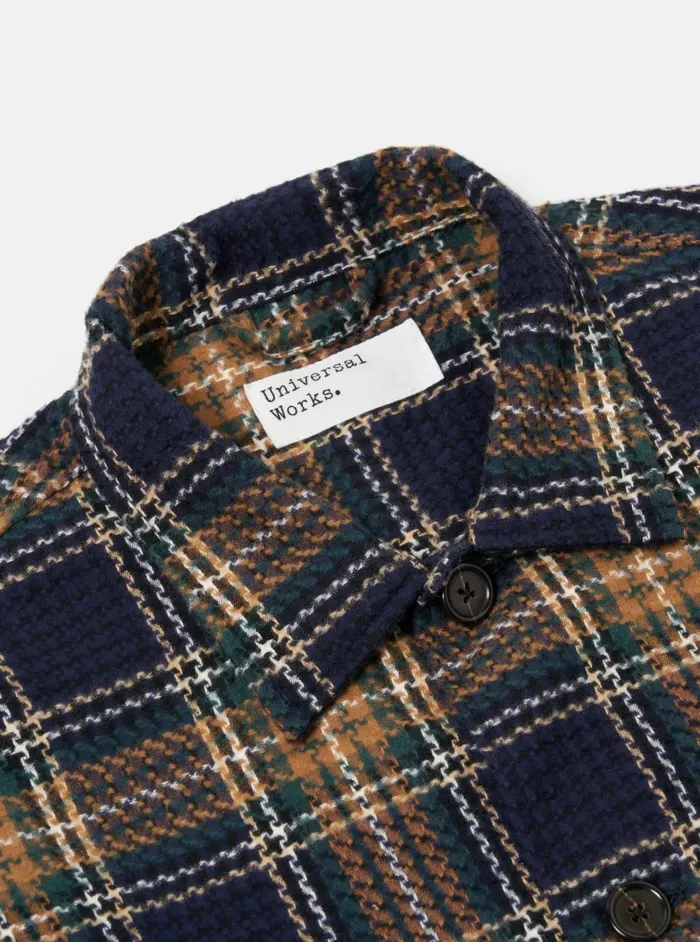 Easy Jacket In NavyGreen Lake Cotton Men Universal Works Overshirts