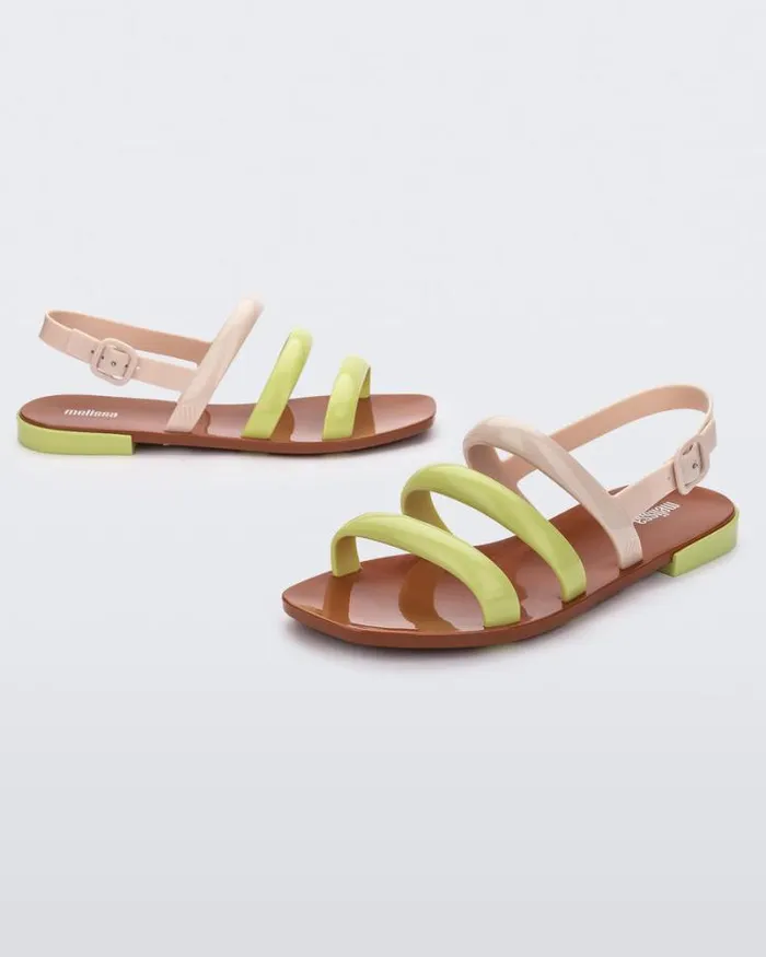 Essential Wave Brownyellow Women Melissa Sandals