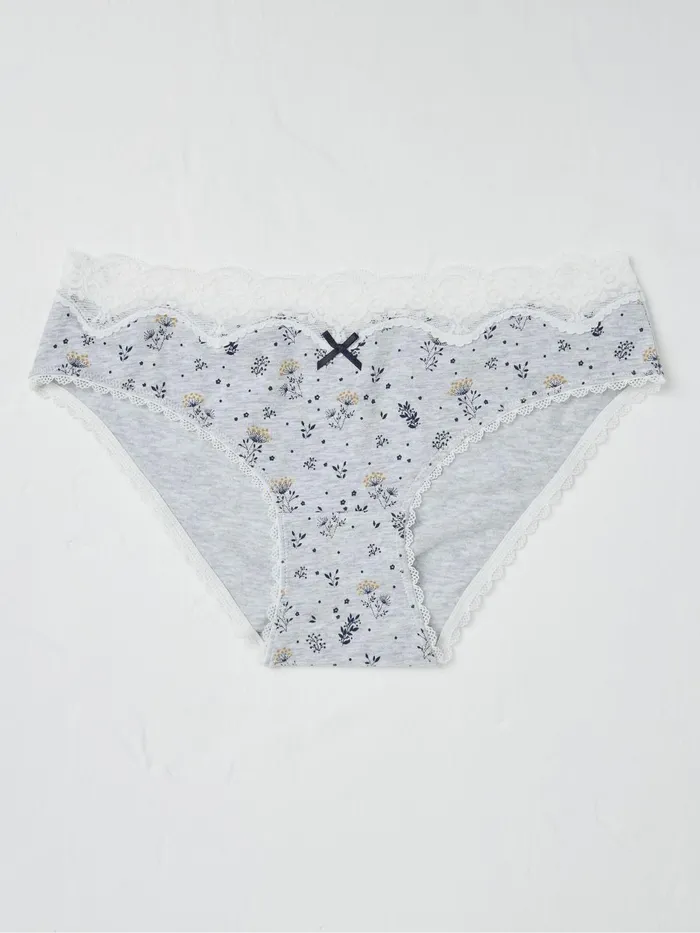 Fat Face 3 For 2 Underwear Florence Grey Floral Mini Knickers 8211 Women