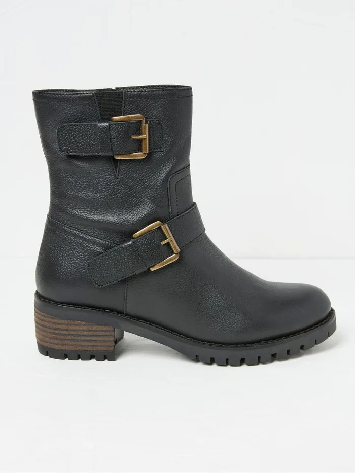 Fat Face Boots Liberty Black Biker Boots 8211 Women