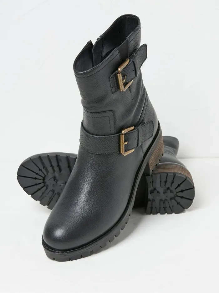 Fat Face Boots Liberty Black Biker Boots 8211 Women