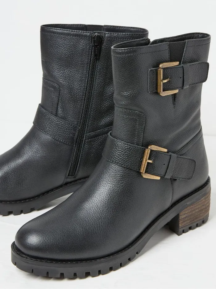 Fat Face Boots Liberty Black Biker Boots 8211 Women