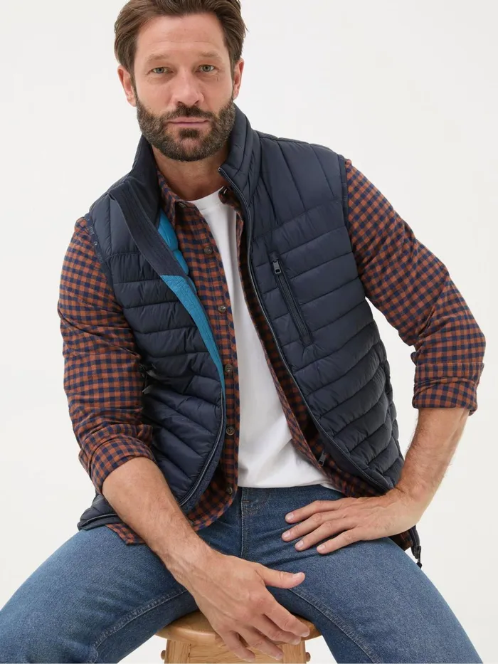 Fat Face Coats and Jackets Blue Navy Dartmouth Gilet 8211 Men