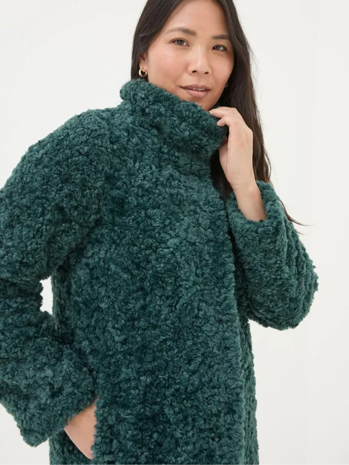 Fat Face Coats and Jackets Catie Green Teddy Coat 8211 Women