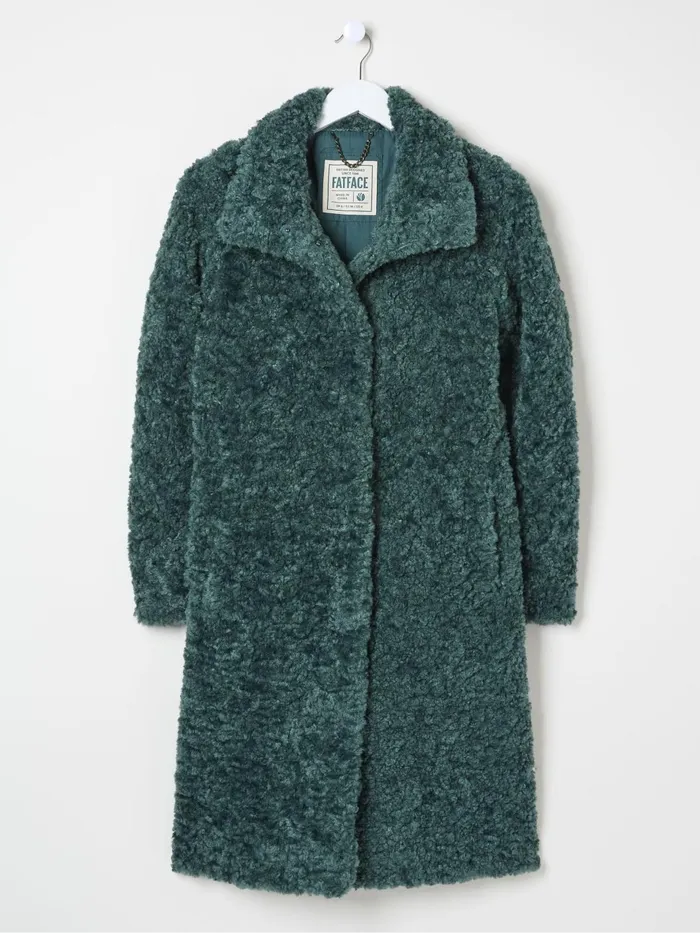 Fat Face Coats and Jackets Catie Green Teddy Coat 8211 Women
