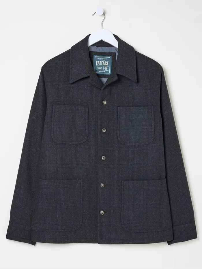 Fat Face Coats and Jackets Dark Grey Wool Check Worker Jacket 8211 Men