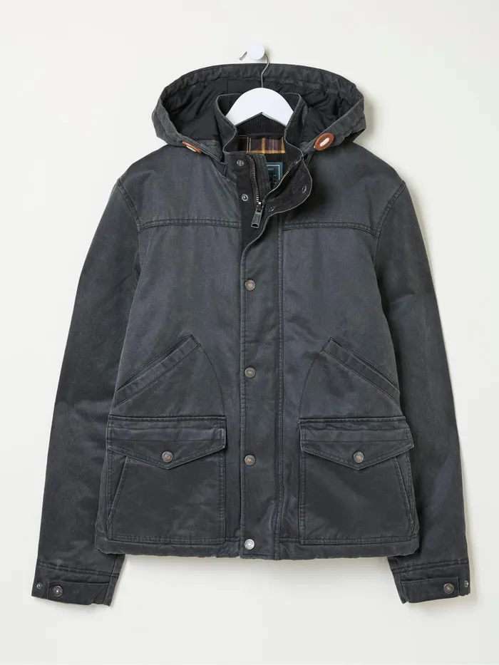 Fat Face Coats and Jackets Hadley Dark Grey Waterproof Hooded Jacket 8211 Men