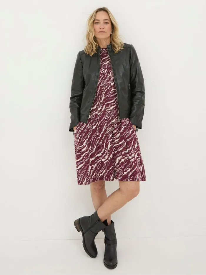 Fat Face Coats and Jackets Leanna Black Quilted Leather Jacket 8211 Women