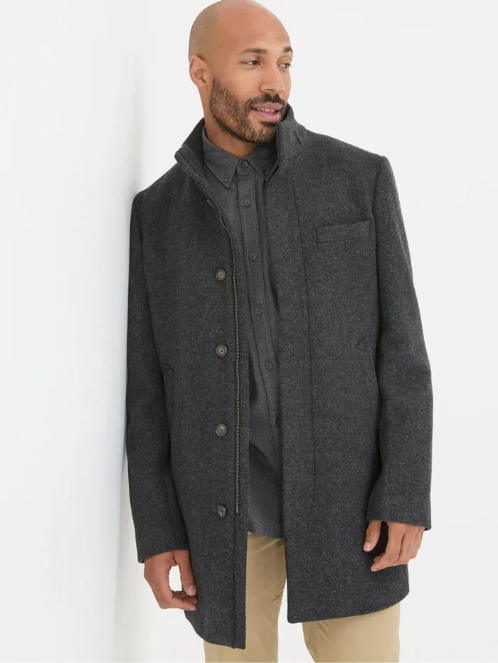 Fat Face Coats and Jackets Pendeen Dark Grey Overcoat 8211 Men