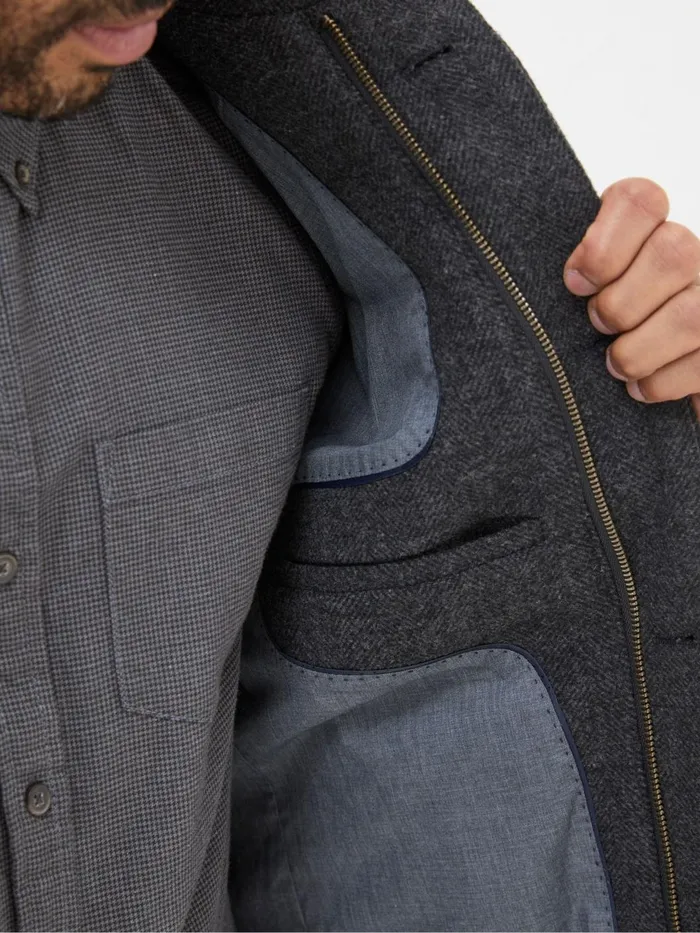 Fat Face Coats and Jackets Pendeen Dark Grey Overcoat 8211 Men
