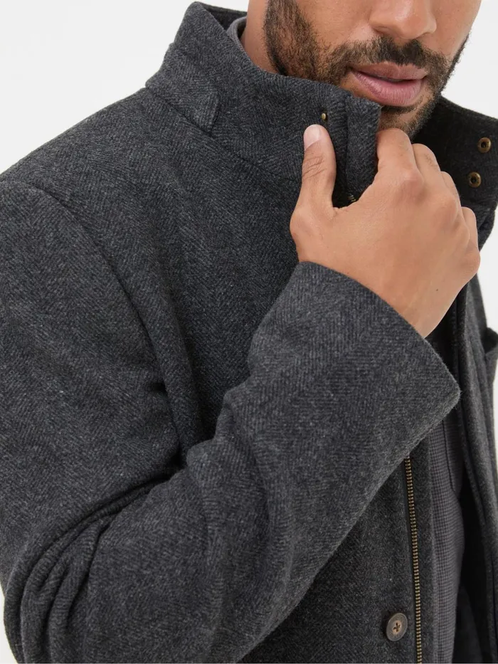 Fat Face Coats and Jackets Pendeen Dark Grey Overcoat 8211 Men