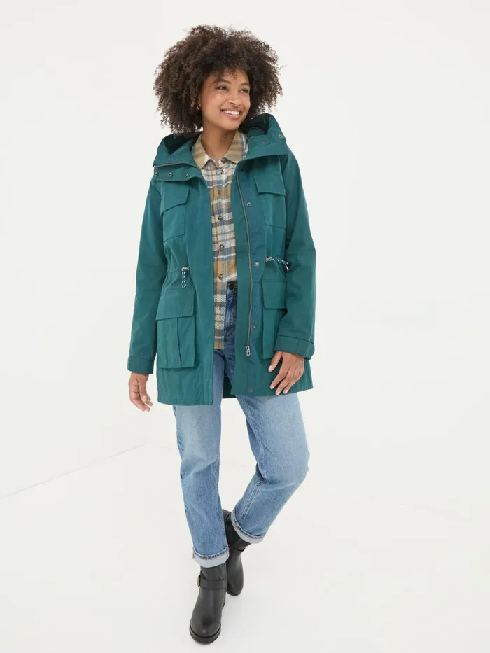 Fat Face Coats and Jackets Tiegan Teal Blue Waterproof Coat 8211 Women