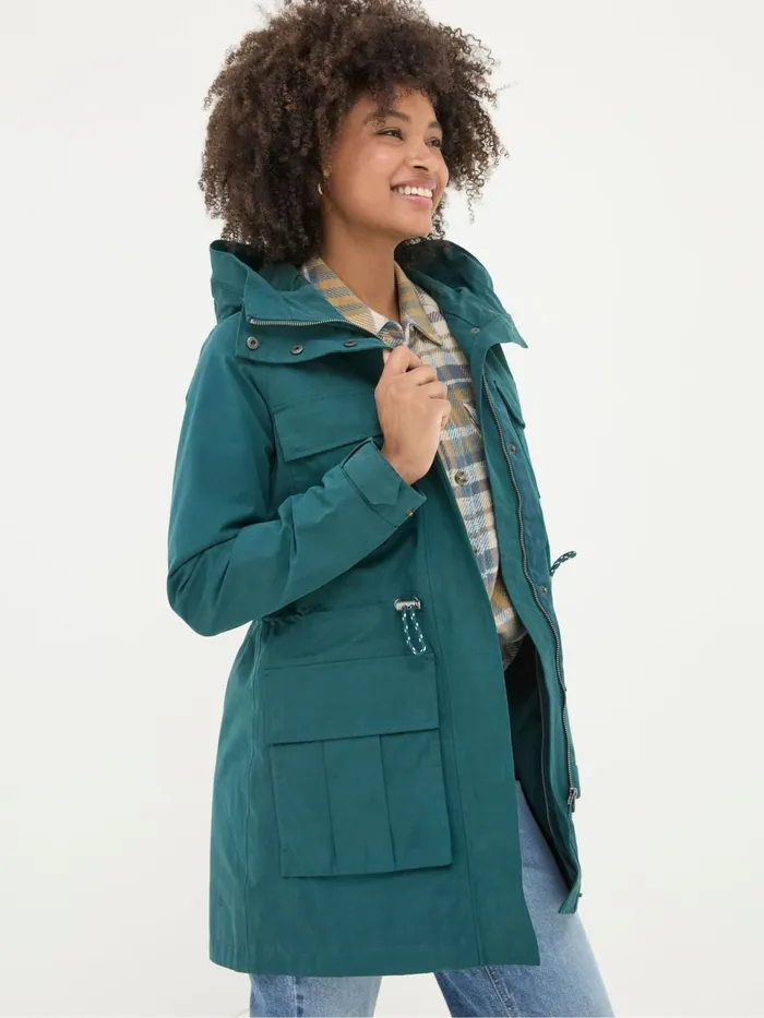 Fat Face Coats and Jackets Tiegan Teal Blue Waterproof Coat 8211 Women
