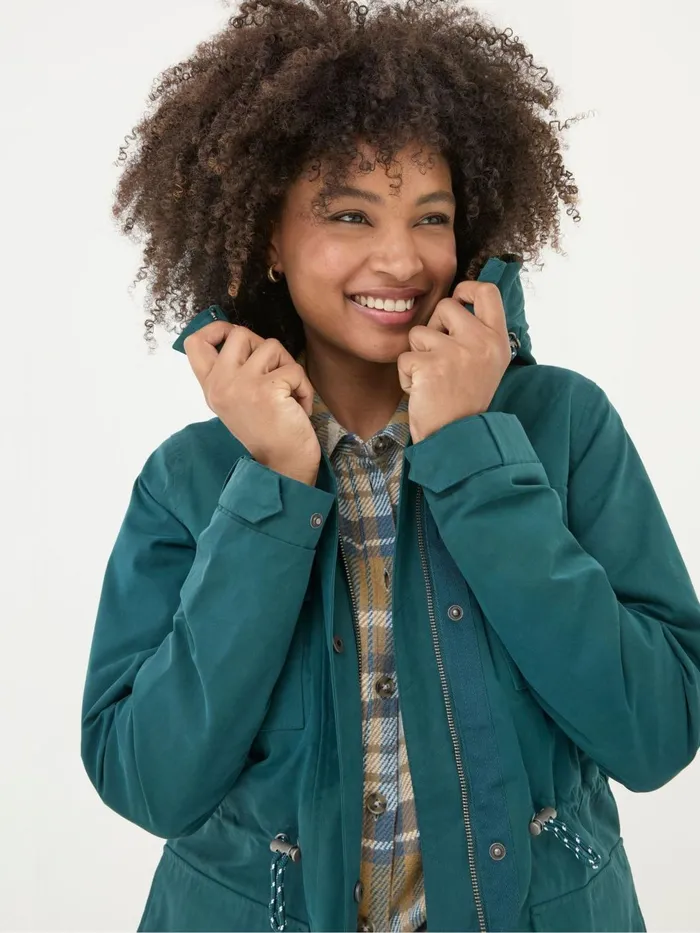 Fat Face Coats and Jackets Tiegan Teal Blue Waterproof Coat 8211 Women