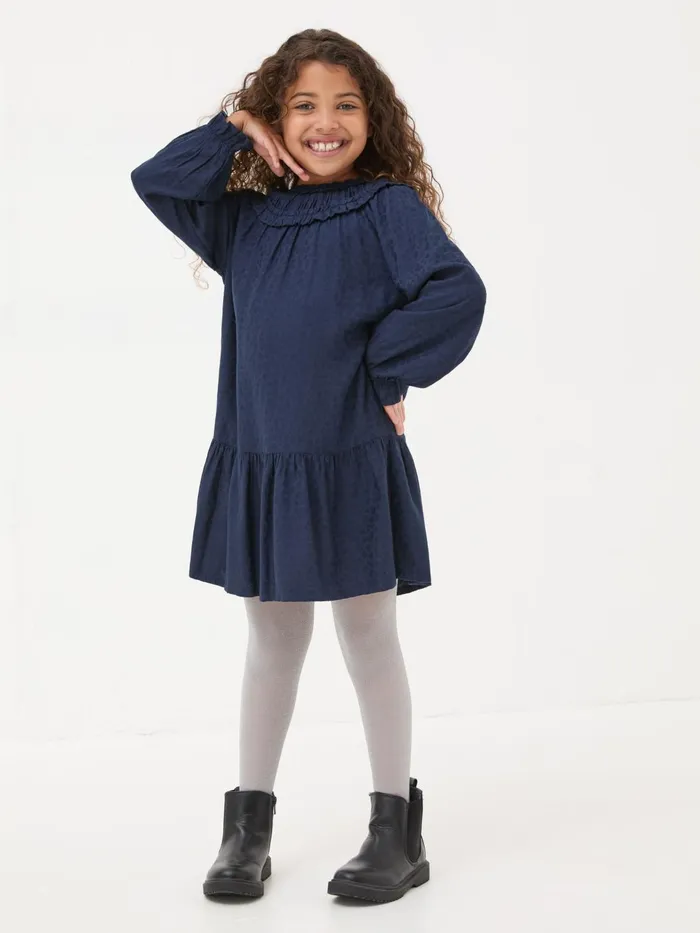 Fat Face Dresses Navy Mika Jacquard Dress 8211 Kids