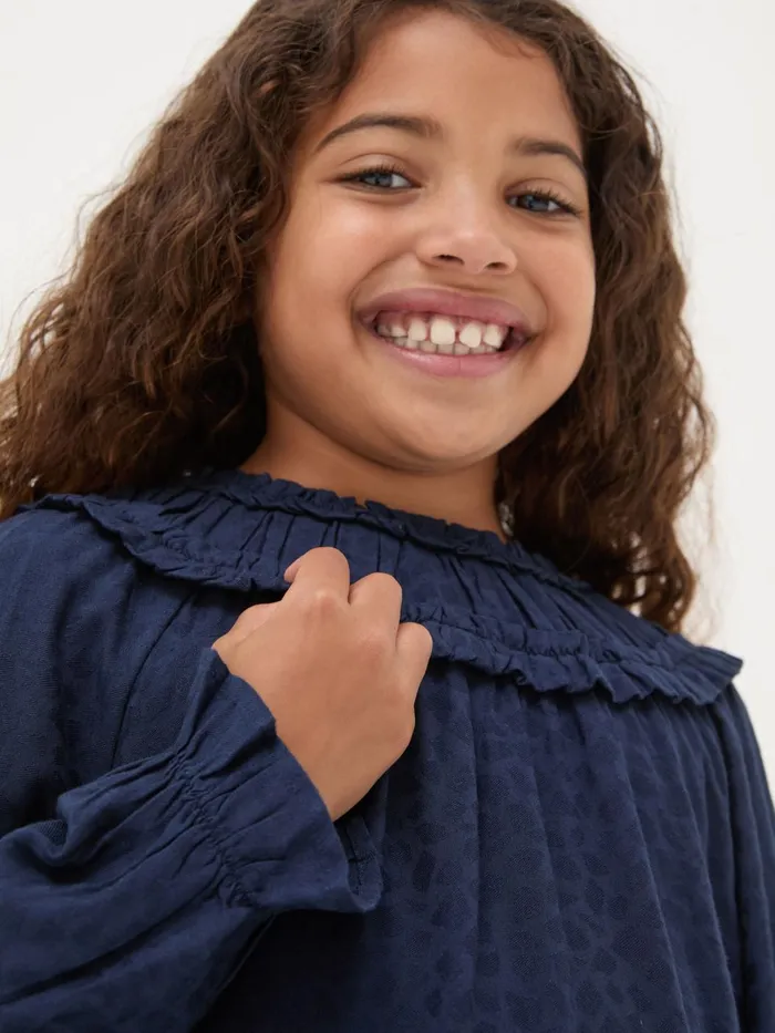 Fat Face Dresses Navy Mika Jacquard Dress 8211 Kids