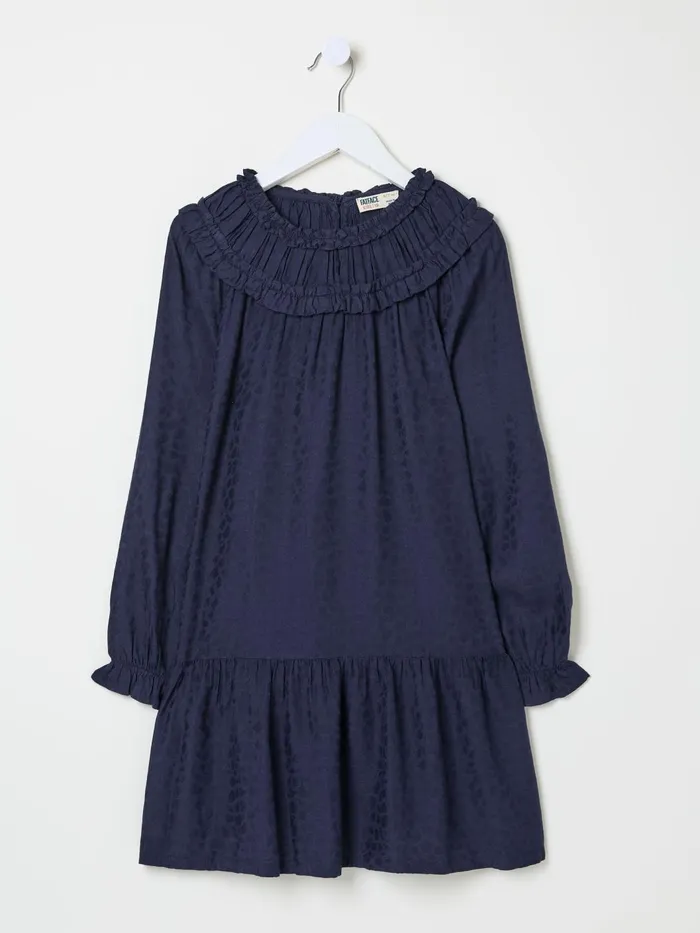 Fat Face Dresses Navy Mika Jacquard Dress 8211 Kids