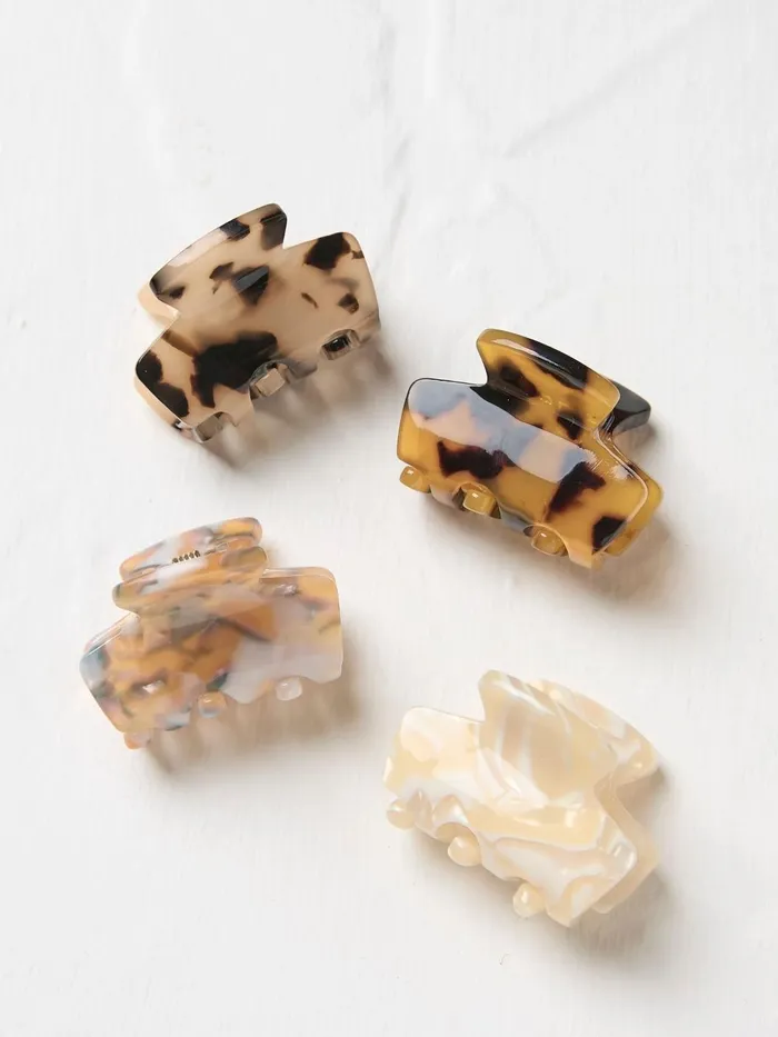 Fat Face Hair Accessories Brown 4 Pack Resin Claw Clips 8211 Women