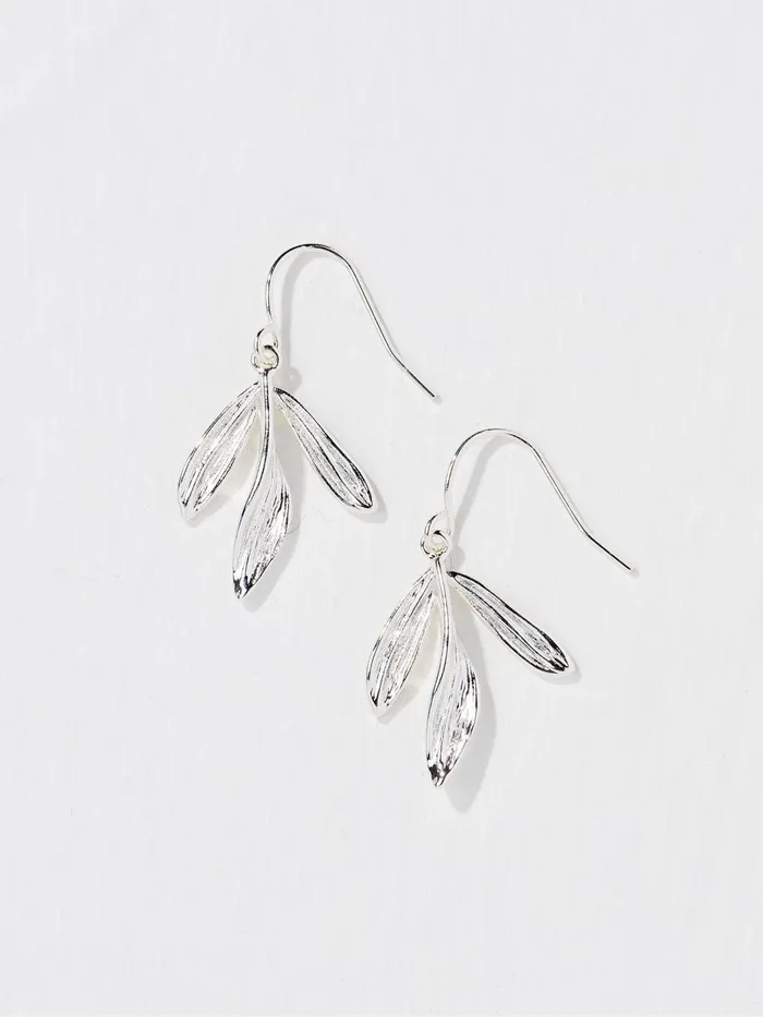 Fat Face Jewellery Silver Tone Large Leaf Earring 8211 Women