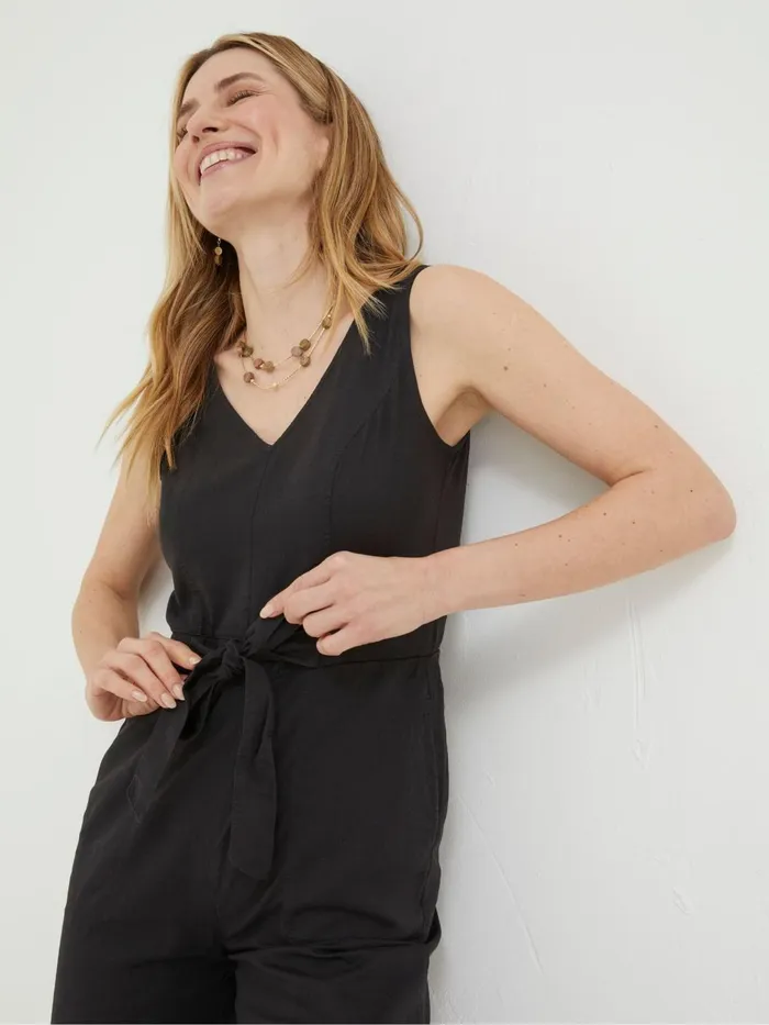 Fat Face Jumpsuits and Playsuits Black Linen Blend Aderyn Jumpsuit 8211 Women