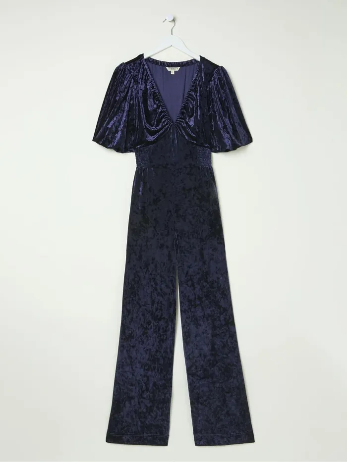 Fat Face Jumpsuits and Playsuits Greta Blue Velvet Jumpsuit 8211 Women