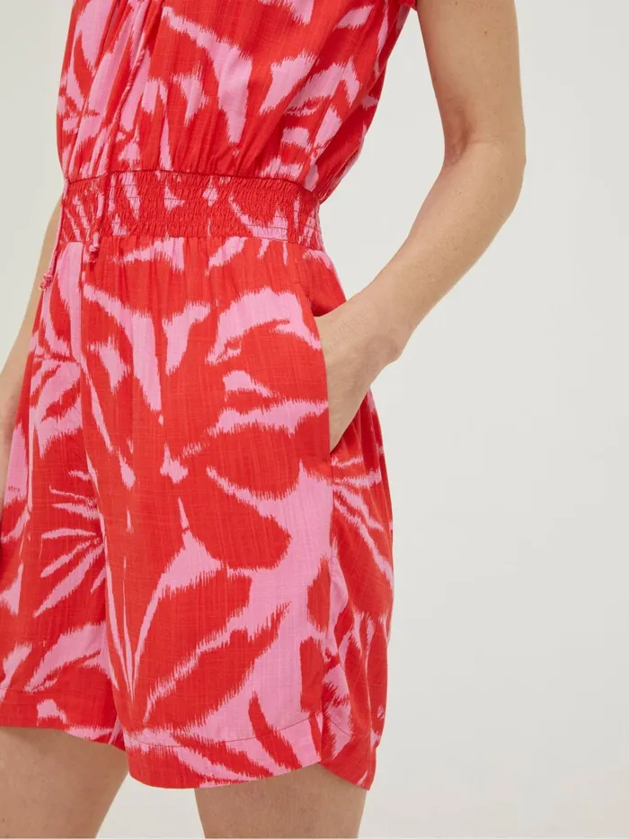 Fat Face Jumpsuits and Playsuits Red Palmer Leaves Playsuit 8211 Women