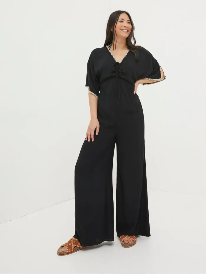 Fat Face Jumpsuits and Playsuits Selene Black Beach Jumpsuit 8211 Women