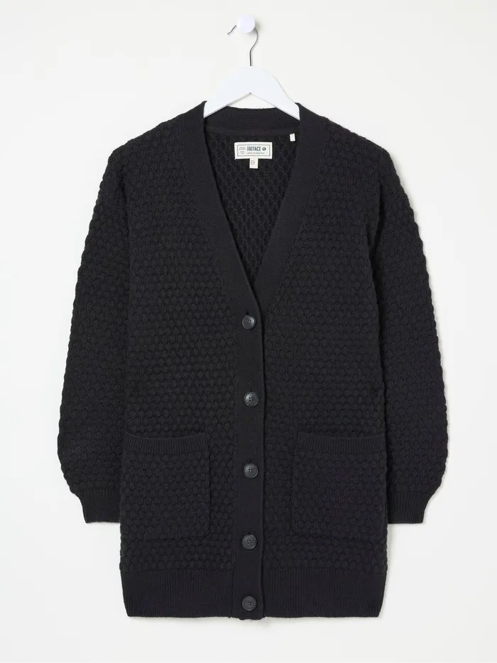 Fat Face Knitwear Ali Black VNeck Cardigan 8211 Women
