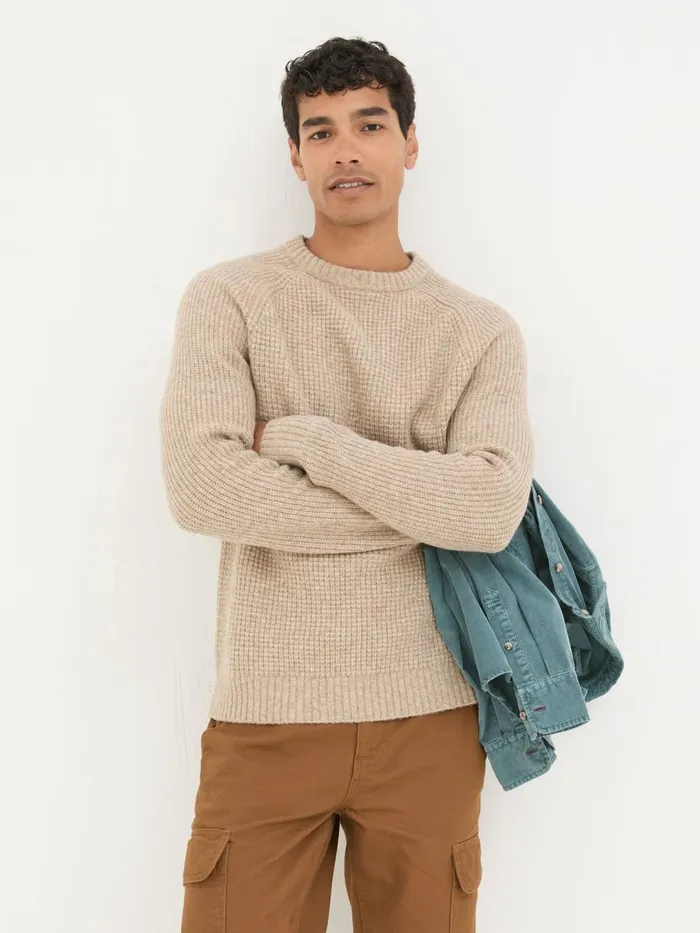 Fat Face Knitwear Calder Natural Crew Neck Jumper 8211 Men