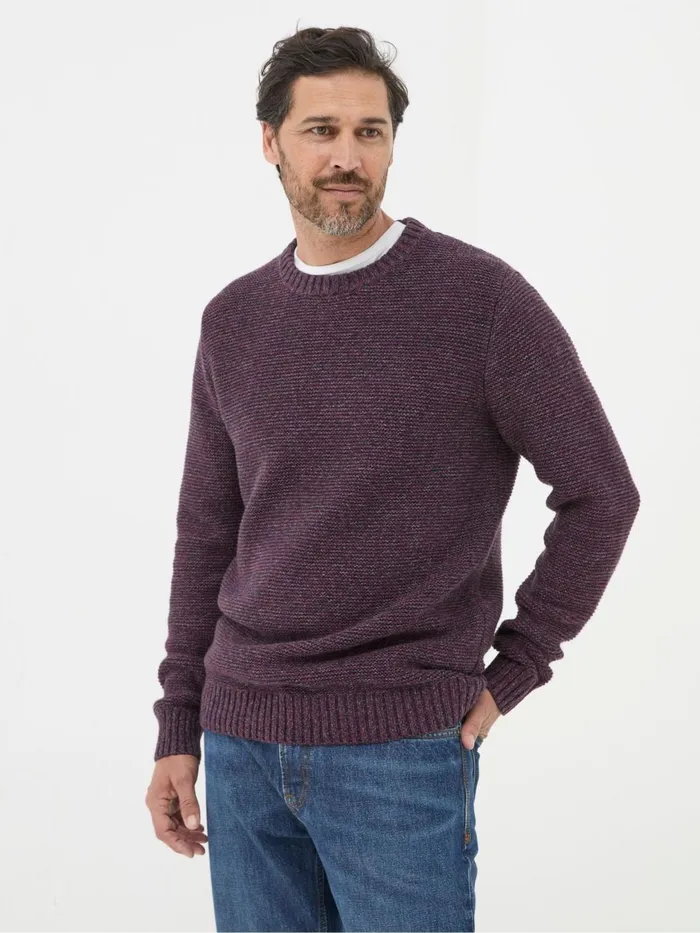 Fat Face Knitwear Hove Burgundy Red Crew Neck Jumper 8211 Men