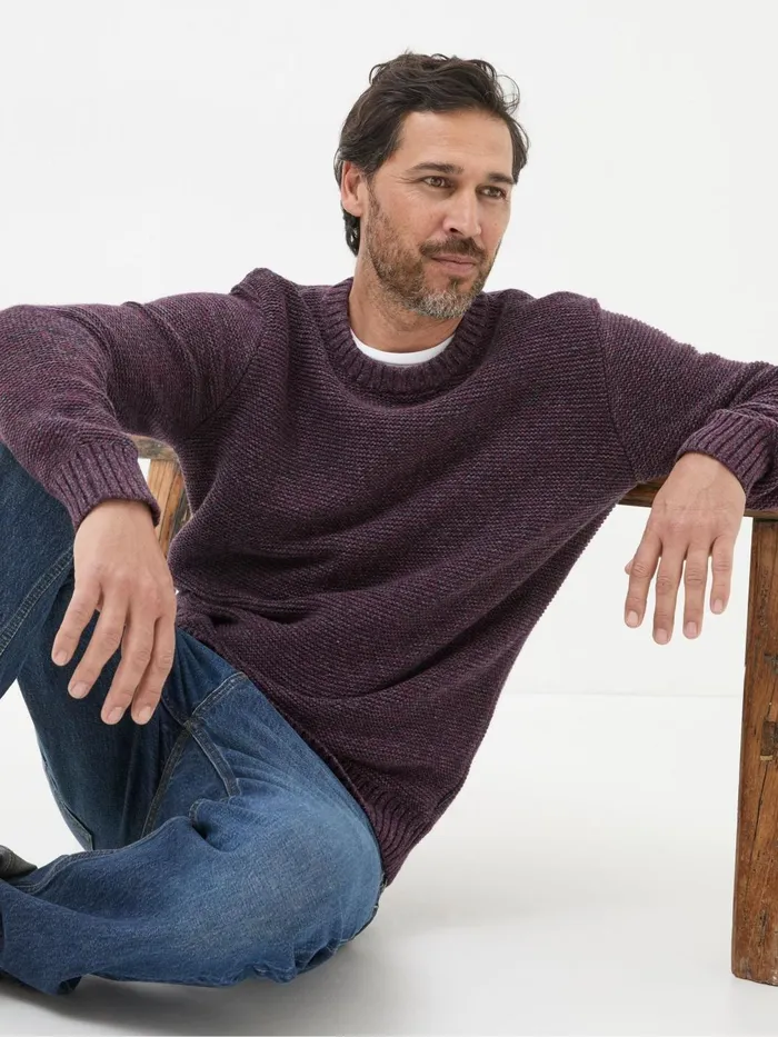Fat Face Knitwear Hove Burgundy Red Crew Neck Jumper 8211 Men