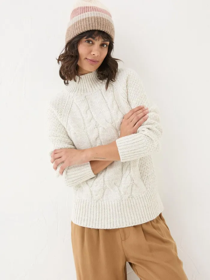 Fat Face Knitwear Ivory Cali Cable Jumper 8211 Women