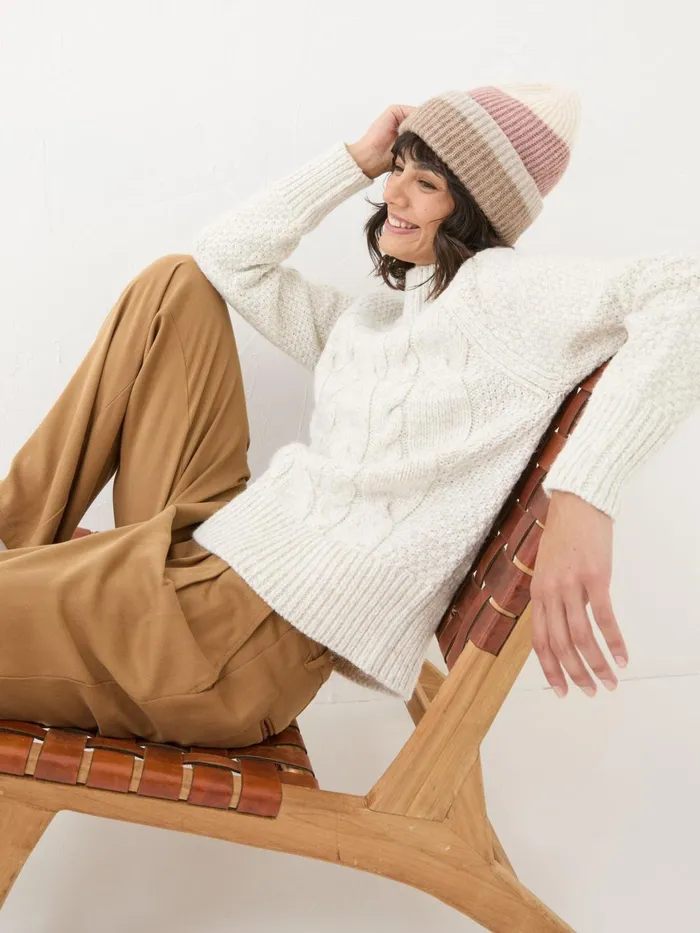 Fat Face Knitwear Ivory Cali Cable Jumper 8211 Women